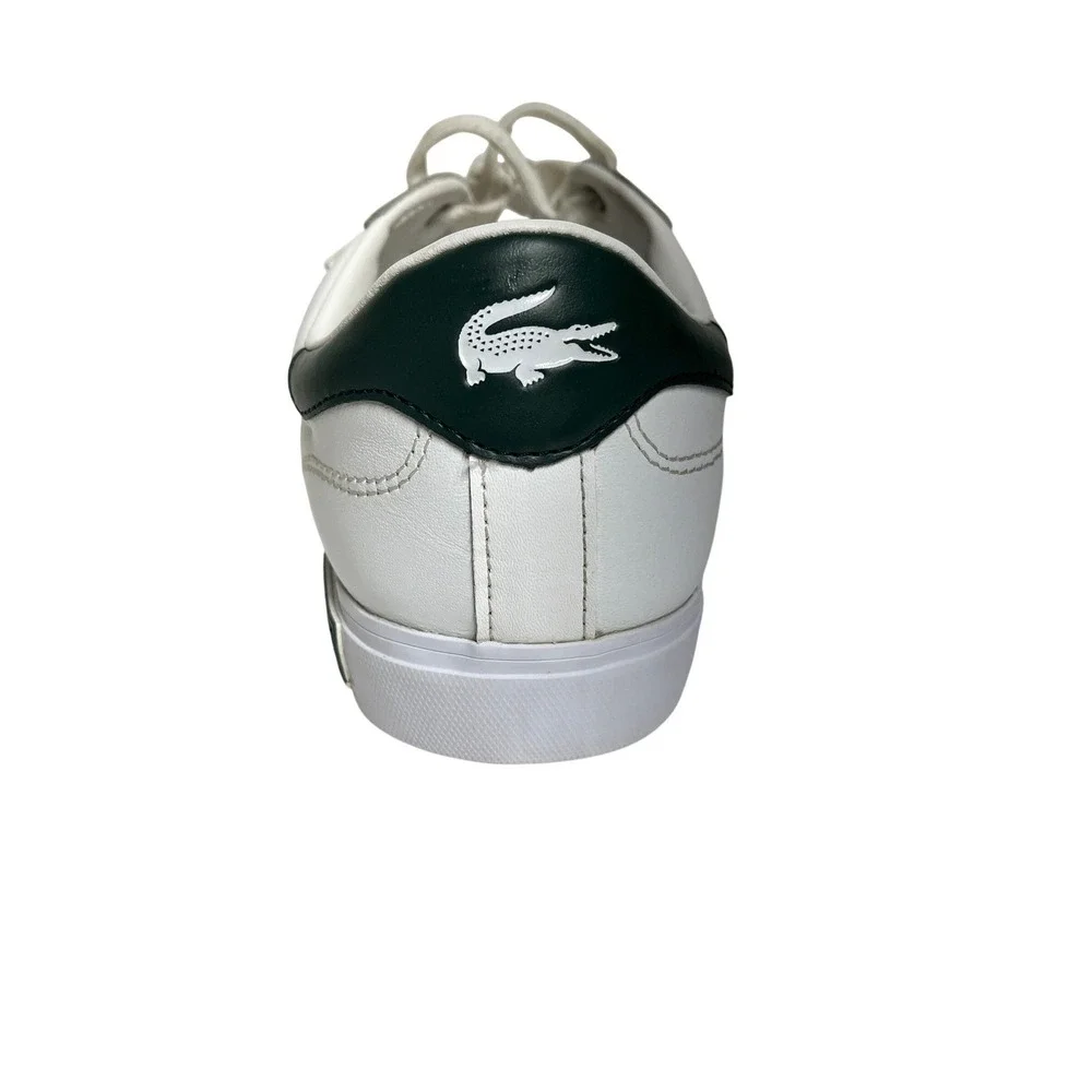 Lacoste Sneakers shoes White Green Crocodile Logo Lace Up Low Top Mens Size 9.5‎